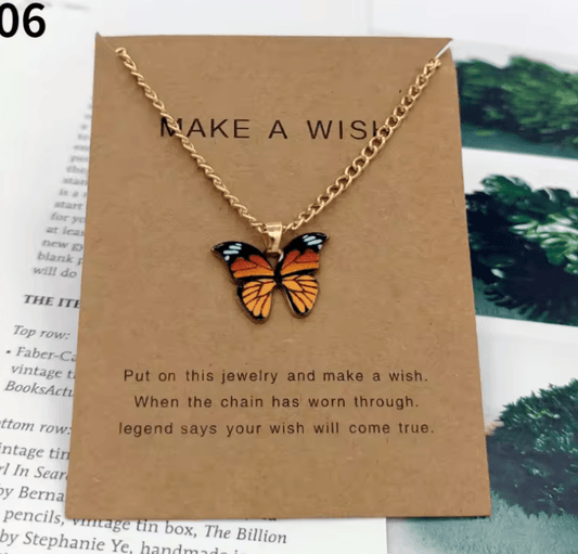 Elegant Butterfly Pendant Necklace – Multicolor Clavicle Chain for Women