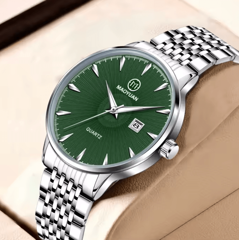 2025 Maoyuan Luxury Men’s Quartz Watch – Square Stainless Steel Business Wristwatch, Waterproof, Luminous Dial, with Date Display, Reloj Hombre
