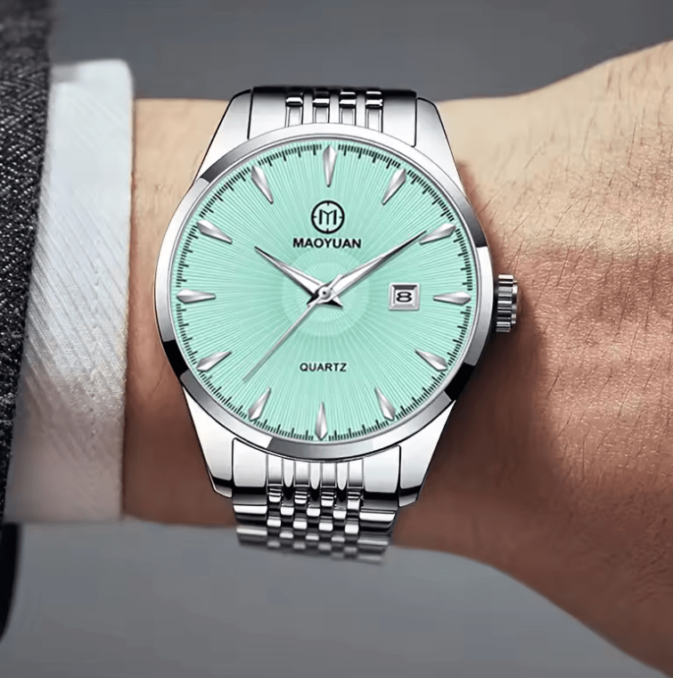 2025 Maoyuan Luxury Men’s Quartz Watch – Square Stainless Steel Business Wristwatch, Waterproof, Luminous Dial, with Date Display, Reloj Hombre