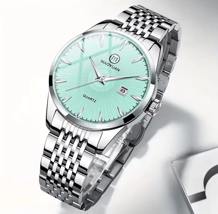 2025 Maoyuan Luxury Men’s Quartz Watch – Square Stainless Steel Business Wristwatch, Waterproof, Luminous Dial, with Date Display, Reloj Hombre