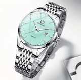 2025 Maoyuan Luxury Men’s Quartz Watch – Square Stainless Steel Business Wristwatch, Waterproof, Luminous Dial, with Date Display, Reloj Hombre