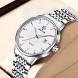 2025 Maoyuan Luxury Men’s Quartz Watch – Square Stainless Steel Business Wristwatch, Waterproof, Luminous Dial, with Date Display, Reloj Hombre