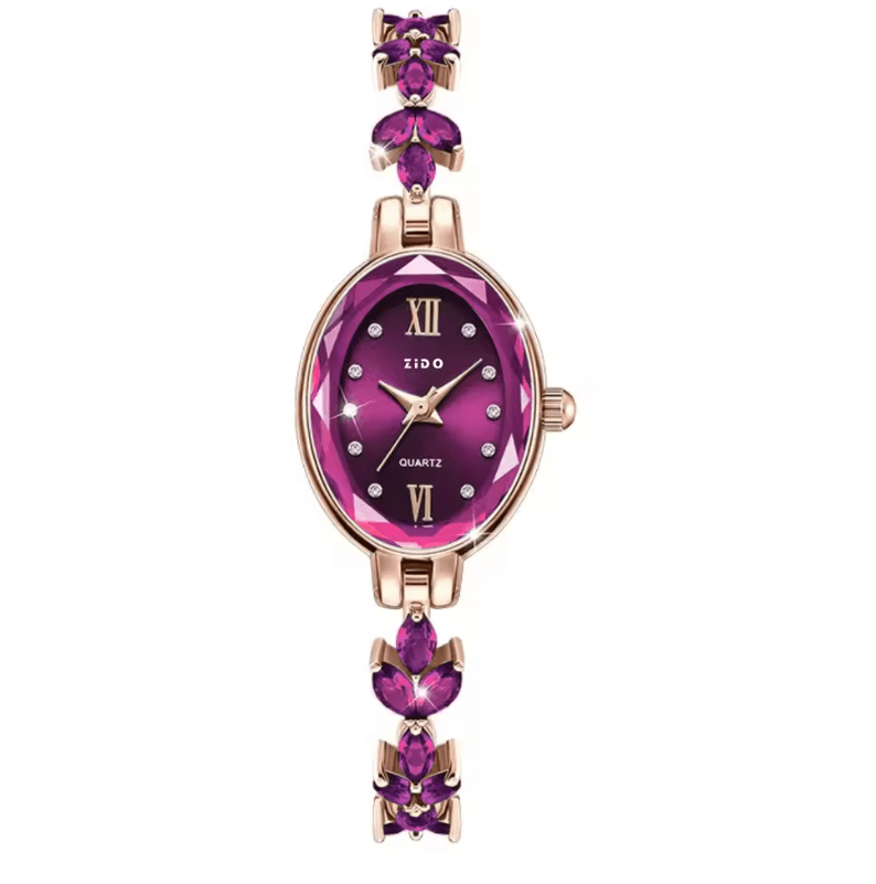 Women’s Light Luxury Diamond Watch – Waterproof Oval Quartz Bracelet Wristwatch – Elegant Fashion Timepiece for Ladies