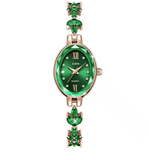 Women’s Light Luxury Diamond Watch – Waterproof Oval Quartz Bracelet Wristwatch – Elegant Fashion Timepiece for Ladies