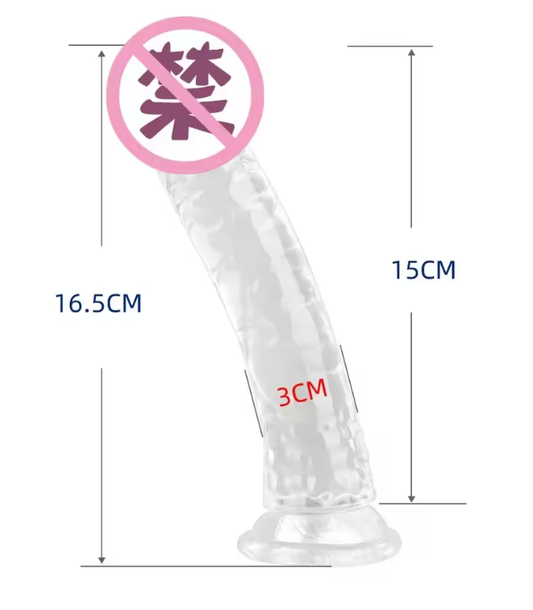 Big Crystal Clear Dildo – Realistic Transparent Penis with Suction Cup, Huge Jelly Dildo for Vaginal & Anal Play, Adult Sex Toy for Women and Couples
