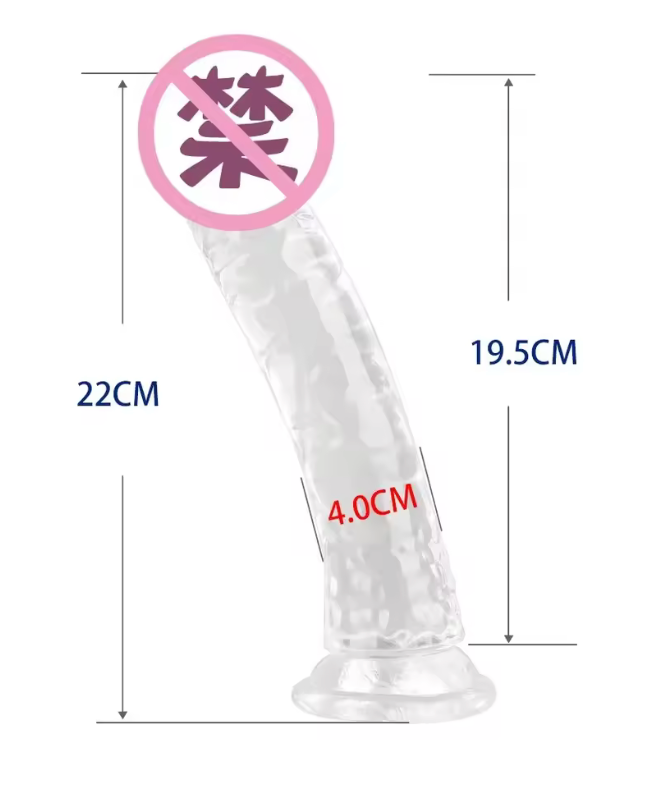 Big Crystal Clear Dildo – Realistic Transparent Penis with Suction Cup, Huge Jelly Dildo for Vaginal & Anal Play, Adult Sex Toy for Women and Couples