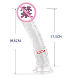 Big Crystal Clear Dildo – Realistic Transparent Penis with Suction Cup, Huge Jelly Dildo for Vaginal & Anal Play, Adult Sex Toy for Women and Couples