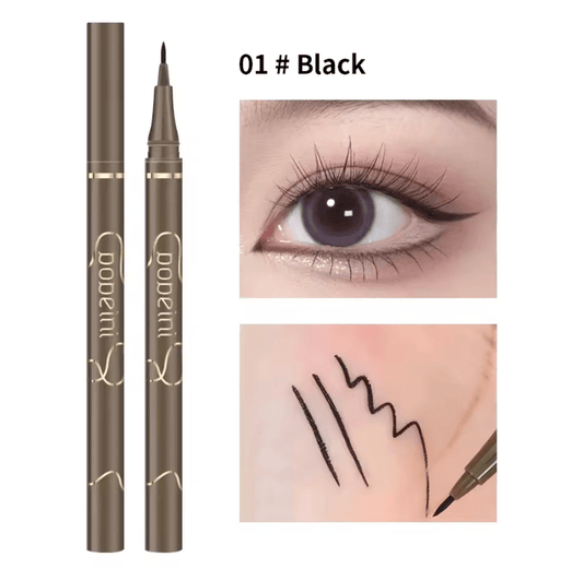 Waterproof Liquid Eyeliner Pen – Ultra-Fine Tip, Quick Dry, Long-Lasting Matte Black/Brown – Smudge-Proof Eye Makeup for Precise Liner & Lying Silkworm Effect