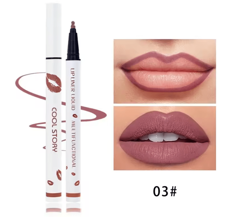 Matte Liquid Lip Liner Pencil – Long-Lasting, Quick-Dry, Smudge-Proof Lipstick Pen – Soft, Natural Lip Definer for Precise, Full-Day Wear