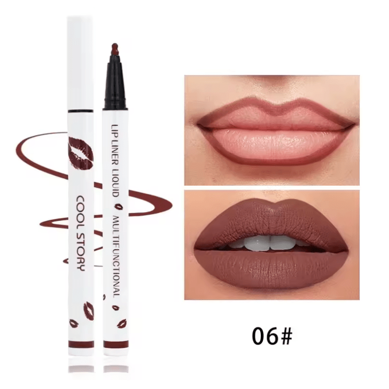 Matte Liquid Lip Liner Pencil – Long-Lasting, Quick-Dry, Smudge-Proof Lipstick Pen – Soft, Natural Lip Definer for Precise, Full-Day Wear