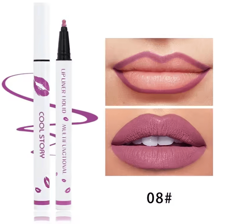 Matte Liquid Lip Liner Pencil – Long-Lasting, Quick-Dry, Smudge-Proof Lipstick Pen – Soft, Natural Lip Definer for Precise, Full-Day Wear