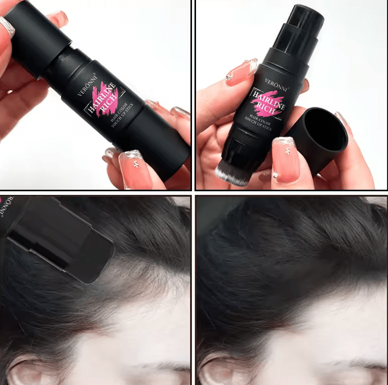 2-in-1 Hairline Filling Cream Stick with Built-In Brush – Waterproof Matte Hair Concealer for Gray Roots & Thinning Hair Coverage