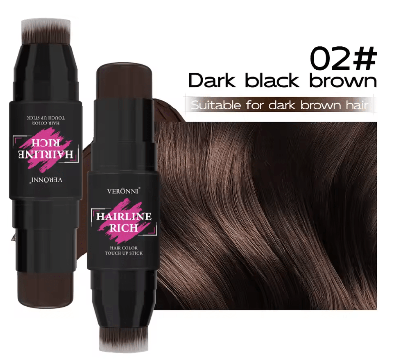 2-in-1 Hairline Filling Cream Stick with Built-In Brush – Waterproof Matte Hair Concealer for Gray Roots & Thinning Hair Coverage