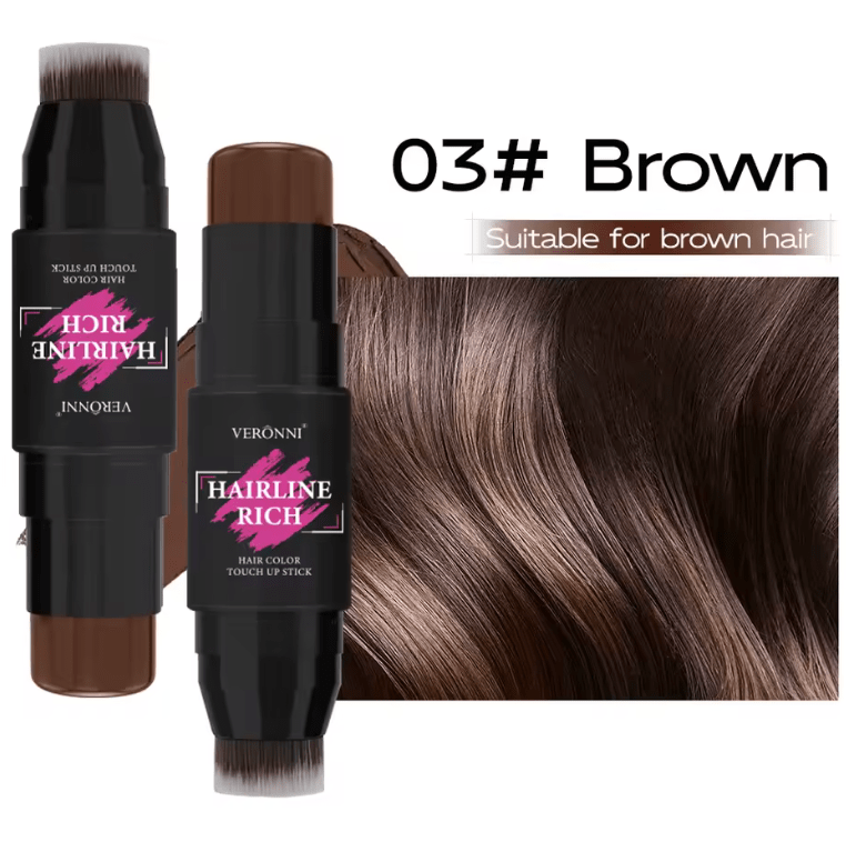 2-in-1 Hairline Filling Cream Stick with Built-In Brush – Waterproof Matte Hair Concealer for Gray Roots & Thinning Hair Coverage