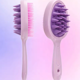 Dual-Purpose Detangling Hair Brush – Long Handle Finishing Comb with Double Tooth Design for Wet & Dry Hair – Scalp Massage & Cleaning Comb
