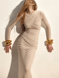 Women’s Elegant Mesh Patchwork Long Sleeve Dress – Sexy Bodycon Double Layer Perspective Club & Party Evening Dress – Autumn 2025