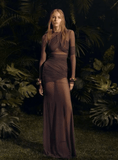 Women’s Elegant Mesh Patchwork Long Sleeve Dress – Sexy Bodycon Double Layer Perspective Club & Party Evening Dress – Autumn 2025
