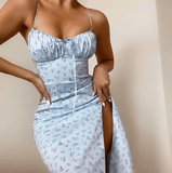Women’s Elegant Floral Beach Vacation Bodycon Long Dress – Summer 2025 Streetwear – Wholesale Fashion for Business