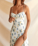 Women’s Elegant Floral Beach Vacation Bodycon Long Dress – Summer 2025 Streetwear – Wholesale Fashion for Business