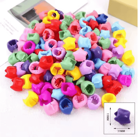 100Pcs Colorful Small Girls Hair Clips Cute Flower Star Hair Claws Styling Hair Braid Hairpins Kids Hair Accessories Headwear