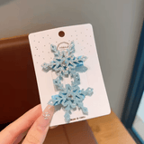 2pcs Winter new Frozen snowflake hairpin children's hair clip Elsa princess hair accessory girl side BB clip