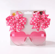 3Pcs/set Kids Cute Solid Dot Hairpin Colorful Heart Sun Glasses Set Girls Boutique Bowknot Hair Clips Children Hair Accessories