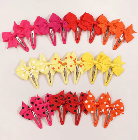 20pcs Snap Hair Clips with Bows Boutique Grosgrain Ribbon 2 Inch Hair Bows No Slip Hair Barrettes for Infant Toddlers Baby Girl