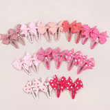 20pcs Snap Hair Clips with Bows Boutique Grosgrain Ribbon 2 Inch Hair Bows No Slip Hair Barrettes for Infant Toddlers Baby Girl
