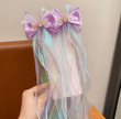 2PCS Mermaid Headwear, Children's Princess Bow, Hairpin, Girls' Floating Yarn, Braided Hair Clip Mermaid Maiden Hair Accessory