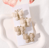 4Pcs/set Cute Baby Girls Knitting Headwear Handmade Crochet Butterfly Alloy Hairs Clips Kids Hairpins Fashion Desgin Headwear