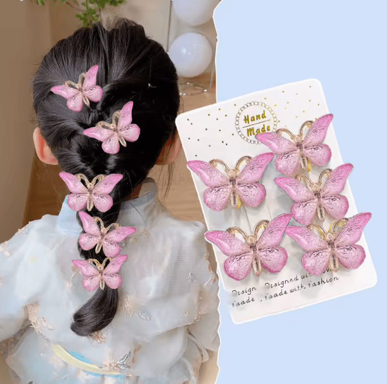5PCS Cute Sweet Stereoscopic Color Gradient Baby Hairpins Kids Hair Clips Children Headwear Princess Barrette Girls Accessories