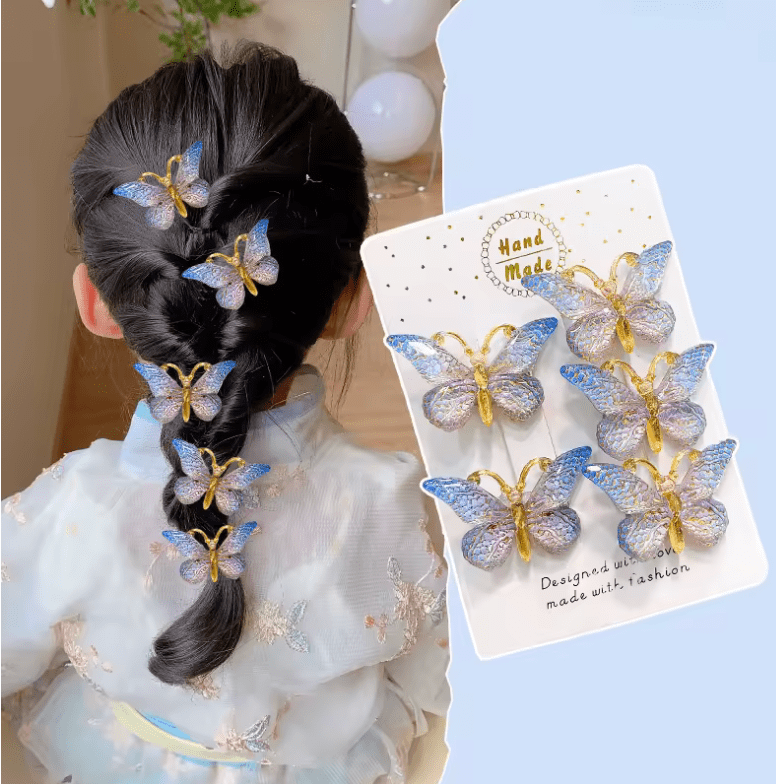 5PCS Cute Sweet Stereoscopic Color Gradient Baby Hairpins Kids Hair Clips Children Headwear Princess Barrette Girls Accessories