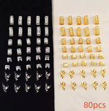 40/80PCS Elegant Hollow Out Hair Rings  For Women Girls DIY Hair Accessories Loc Hair Jewelry for Braids