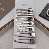 8PCS Metal Hair Clips Side Broken Hair Bangs Hair Cards Spice Girls Hair Accessories Silver Bangs Clip Set Side Clip One Word Cl