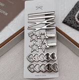 8PCS Metal Hair Clips Side Broken Hair Bangs Hair Cards Spice Girls Hair Accessories Silver Bangs Clip Set Side Clip One Word Cl