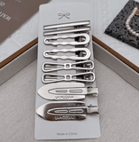 8PCS Metal Hair Clips Side Broken Hair Bangs Hair Cards Spice Girls Hair Accessories Silver Bangs Clip Set Side Clip One Word Cl
