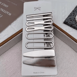 8PCS Metal Hair Clips Side Broken Hair Bangs Hair Cards Spice Girls Hair Accessories Silver Bangs Clip Set Side Clip One Word Cl