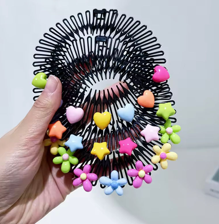 3Pcs Children Y2k Star Colorful Hair Comb Broken Headband Hair Clips Bunny Heart Cute Headdress Princess Girls Hair Accessories