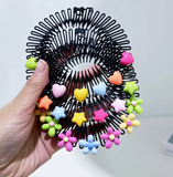 3Pcs Children Y2k Star Colorful Hair Comb Broken Headband Hair Clips Bunny Heart Cute Headdress Princess Girls Hair Accessories