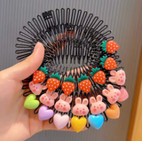 3Pcs Children Y2k Star Colorful Hair Comb Broken Headband Hair Clips Bunny Heart Cute Headdress Princess Girls Hair Accessories