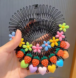 3Pcs Children Y2k Star Colorful Hair Comb Broken Headband Hair Clips Bunny Heart Cute Headdress Princess Girls Hair Accessories