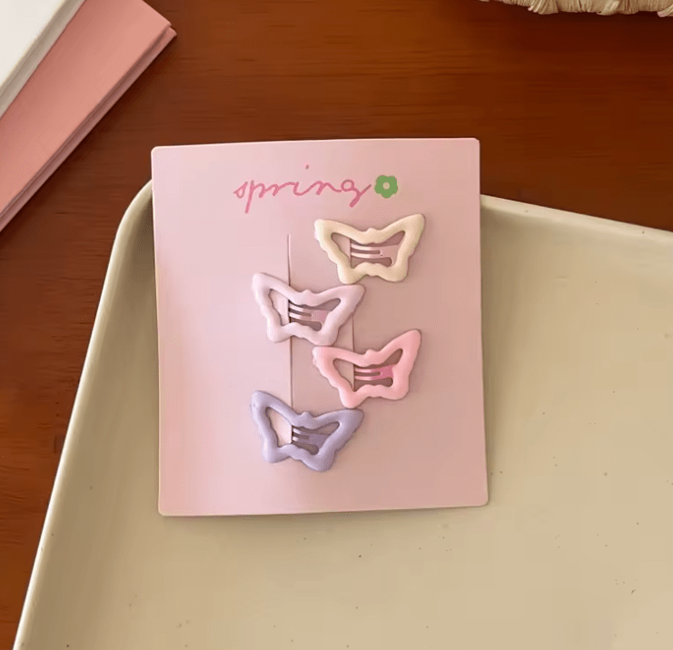 4pcs/set Cute Colorful Geometric Mini Hair Clips For Girls Sweet Hair Ornament Hairpins Barrettes Kids Lovely Hair Accessories