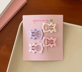 4pcs/set Cute Colorful Geometric Mini Hair Clips For Girls Sweet Hair Ornament Hairpins Barrettes Kids Lovely Hair Accessories