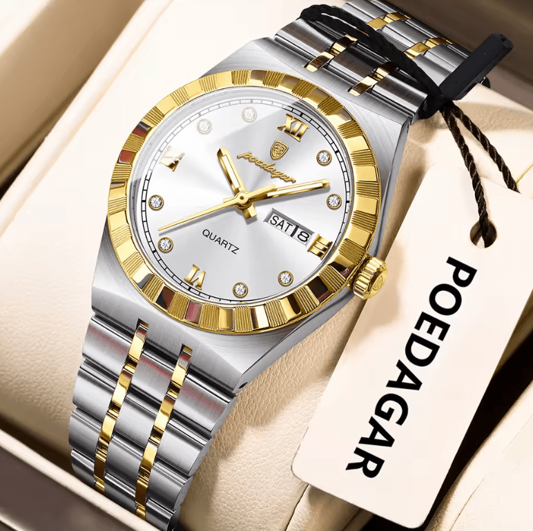 POEDAGAR Luxury Original Ladies Watch Luminous Waterproof Week Date Woman Wristwatch Stainless Steel Women Quartz Watches Female