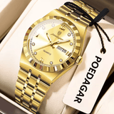 POEDAGAR Luxury Original Ladies Watch Luminous Waterproof Week Date Woman Wristwatch Stainless Steel Women Quartz Watches Female