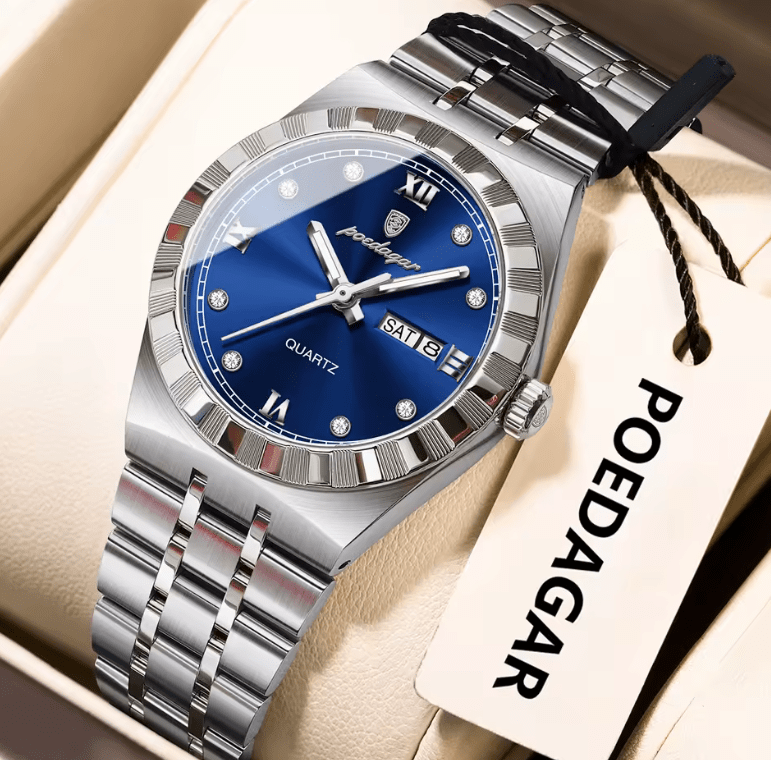 POEDAGAR Luxury Original Ladies Watch Luminous Waterproof Week Date Woman Wristwatch Stainless Steel Women Quartz Watches Female