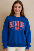 Senior 2025 Pink Bow Sweatshirt – Cute & Comfy Fleece Pullover for Women