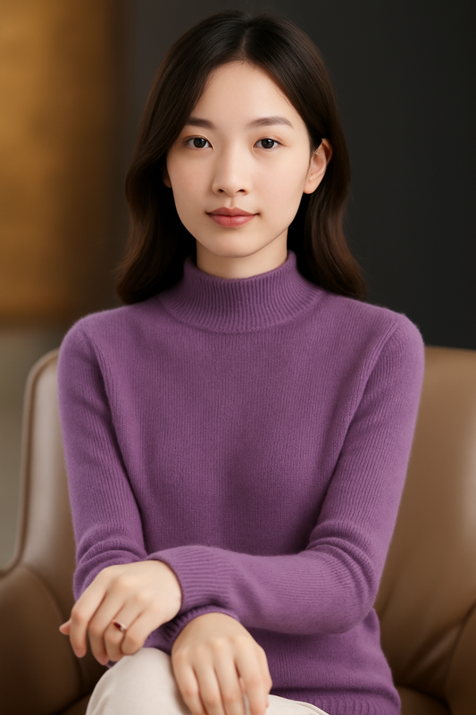 Autumn Winter Women's Sweater – Korean Fashion Warm Knitwear, Half Turtleneck Pullover, Long Sleeve Basic Solid Color Top