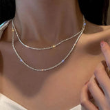 Silver-Tone Sparkling Choker Necklace for Women