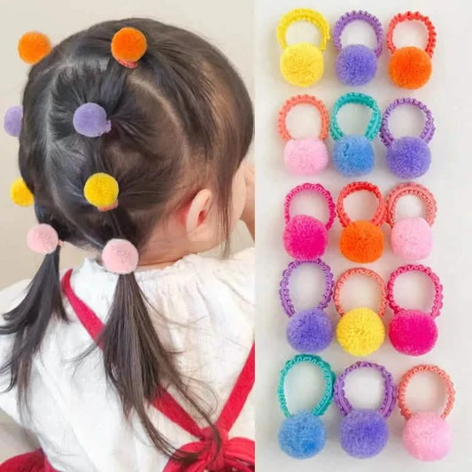 20-Pack Colorful Fluffy Hair Elastics for Kids